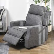 Electric Armchair, Fabric Recliner Chair with USB Port, Charcoal Grey