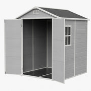 Grey Wood Grain Plastic Garden Shed 6x8 6x6 5x3 Outdoor Tool Bike Storage House