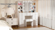 Dressing Table With Drawers Mirror Stool Set Makeup Desk Vanity Table Bedroom