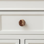 Set of 4 Round Red Marble Drawer Knobs