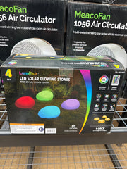 OMT Solar Powered LED Glowing Garden Stones 4 Pack Remote Control Colours