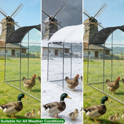 2X3M Walk In Chicken Run Coop Large Outdoor Pen Metal Duck Hen Poultry Cage Shed