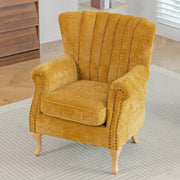 Accent Chair Upholstered Chenille Wingback Armchair Single Sofa Lounge with Stud