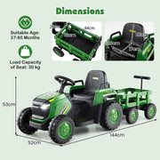 Kids Green Ride on Tractor 12V Electric Vehicle Gray