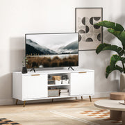 Modern TV Stand Cabinet with Storage for Living Room, White