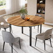 Round Dining Table for 4-6 People, 120cm Circle Kitchen Furniture Dinner Table