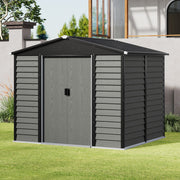 8 x 7FT Galvanised Garden Shed Apex Roof Outdoor Storage House with Foundation