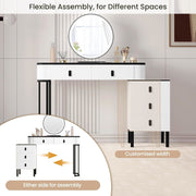 Dressing Table With LED Lights Dimmable Mirror Vanity Makeup Table 5 Drawers UK
