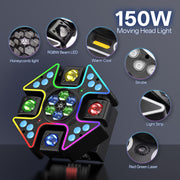 150W Moving Head Party Light Rotating Disco Ball Laser Beam Strobe with Remote