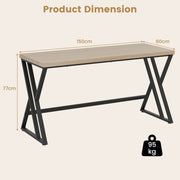150 CM Computer Desk Large Industrial Office Desk w/Heavy-duty Metal Frame