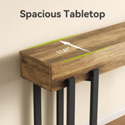 160cm Console Table for Entryway, Industrial Wooden Sofa Table for Living Room