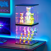 5-Tier Display BOX Cabinet with Glass Doors & RGB Lights for Action Figures