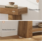 63-Inch Modern Wooden TV Stand with Open Storage Shelf for 55/60/65/70-Inch TVs
