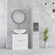 Bathroom Cabinet Cupboard Tall Free Standing Tallboy Storage Furniture 1700mm