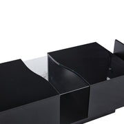 Led Coffee Table with 2 Drawer Storage, High Gloss Coffee Table for Living Room