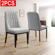 2/4/6 Faux Leather Dining Chairs Upholstered seat with Metal Legs Kitchen Chairs