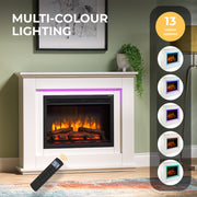 Electric Fireplace with Surround, LED Flame & Mood Light – Endeavour Castleton