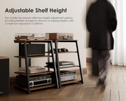 FITUEYES HiFi Rack Record Player Turntable Stand 4 Tier Walnut Audio Stand