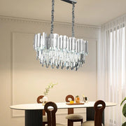 Luxury Crystal Chandelier for Dining Room,10 Lights Modern Crystal Pendant Light