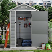 PLASTIC SHED OUTDOOR STORAGE UNIT CUPBOARD GARDEN TOOL BOX LOCKABLE 202CM TALL