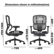 Dams Shelby Mesh Back Operator Office Chair Black Lumbar Support Ergonomic