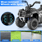 6V Kids Electric Quad Bike Toddler Ride-On Toy Car with Music-Black