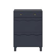 Modern Freestanding Shoe Cabinet Organizer with 2 Flip & 1 Pull-Out Drawers New