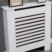 Kensington Radiator Cover Modern Traditional Horizontal Slat Cabinet MDF White