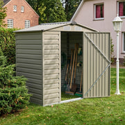 4 x 6FT Garden Shed Metal Apex Roof Tool Sheds Storage House with Lockable Door