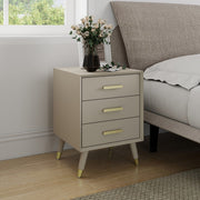 Pair of 3 Drawer Bedside Table - Oslo Taupe Range