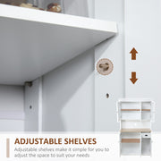Kitchen Cupboard Storage Cabinet with Adjustable Shelves, White