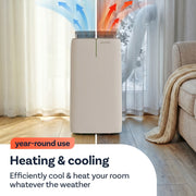 electriQ EcoPlus 12000 BTU A+ Low Energy Smart Quiet Portable AC EcoPlus12HPW
