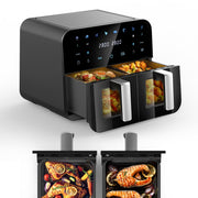 Air Fryer 9L Dual Basket 8 Program for Oil Free & Low Fat Healthy Cooking 2400W