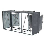 Triple Wheelie Bin Storage Metal Store Cover Garden Rubbish Dustbin 3 Shed House
