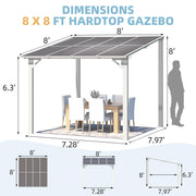 3 x 3m Wall Mounted Pergola Outdoor Aluminium Gazebo Patio Lean to Awning Deck