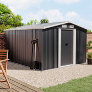 10x8FT Extra Large Garden Shed Metal Apex Roof Outdoor Storage With Door & Vent