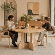 Round Dining Table for 4-6 People 120cm Circle Kitchen Table for Home Kitchen