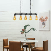 5 Light Kitchen Island Pendant Linear Farmhouse Modern Pipe Lamp Lighting