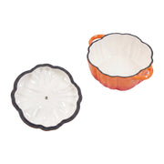 Pumpkin Shaped Enameled Cast Iron Casserole Pot with Lid Halloween Dutch Oven