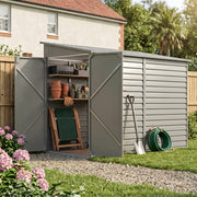 Garden Shed Metal Pent Roof 4.6x9FT Outdoor House Tool Storage w/ Lockable Door