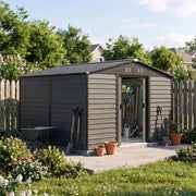10x8ft Metal Garden Shed Large Outdoor Storage Tool Shed With Free Foundation