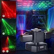 Moving Head Party Light Rotating Disco Bar Stage Lights Laser Beam Strobe Remote