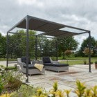 RETRACTABLE PERGOLA GAZEBO CANOPY METAL ROWLINSON FLORENCE GARDEN SHELTER 4x3