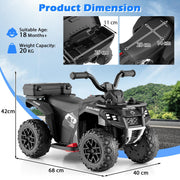 6V Kids Electric Quad Bike Toddler Ride-On Toy Car with Music-Black