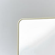 Tall Gold Curved Framed Wall / Leaner Mirror 135cm x 40cm thin slim full legnth