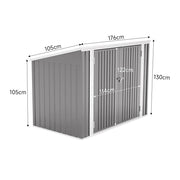 Outdoor Lockable Bike Shed Bicycle Tool Storage Box Garden Garbage Bin Shed GREY