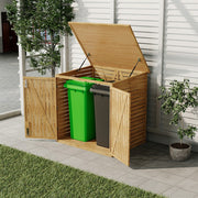 Outdoor Wooden Wheelie Bin Storage Dual Garbage Bin Shed Garden Rubbish Store UK