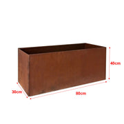 Garden Cube Metal Planter Corten Steel Plant Flowers Pot In & Outdoor Trough Tub