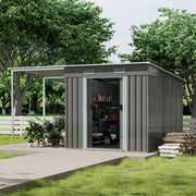 Metal Garden Shed 8 X 6, 8 X 8, 8 X 10 ft Storage Shed House with Extended Roof