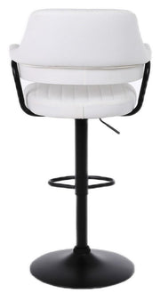 2 X PLUSH WHITE BAR STOOLS, GAS LIFT, BREAKFAST KITCHEN BAR PADDED ARMS & BACK